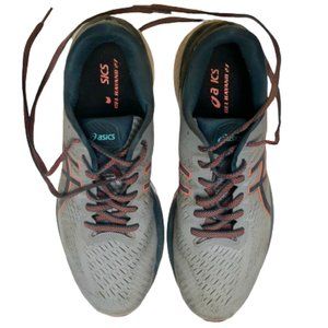 ASICS Gel-Kayano 27 Men's Flyte Foam Athletic Shoes Grey & Blue 11.5